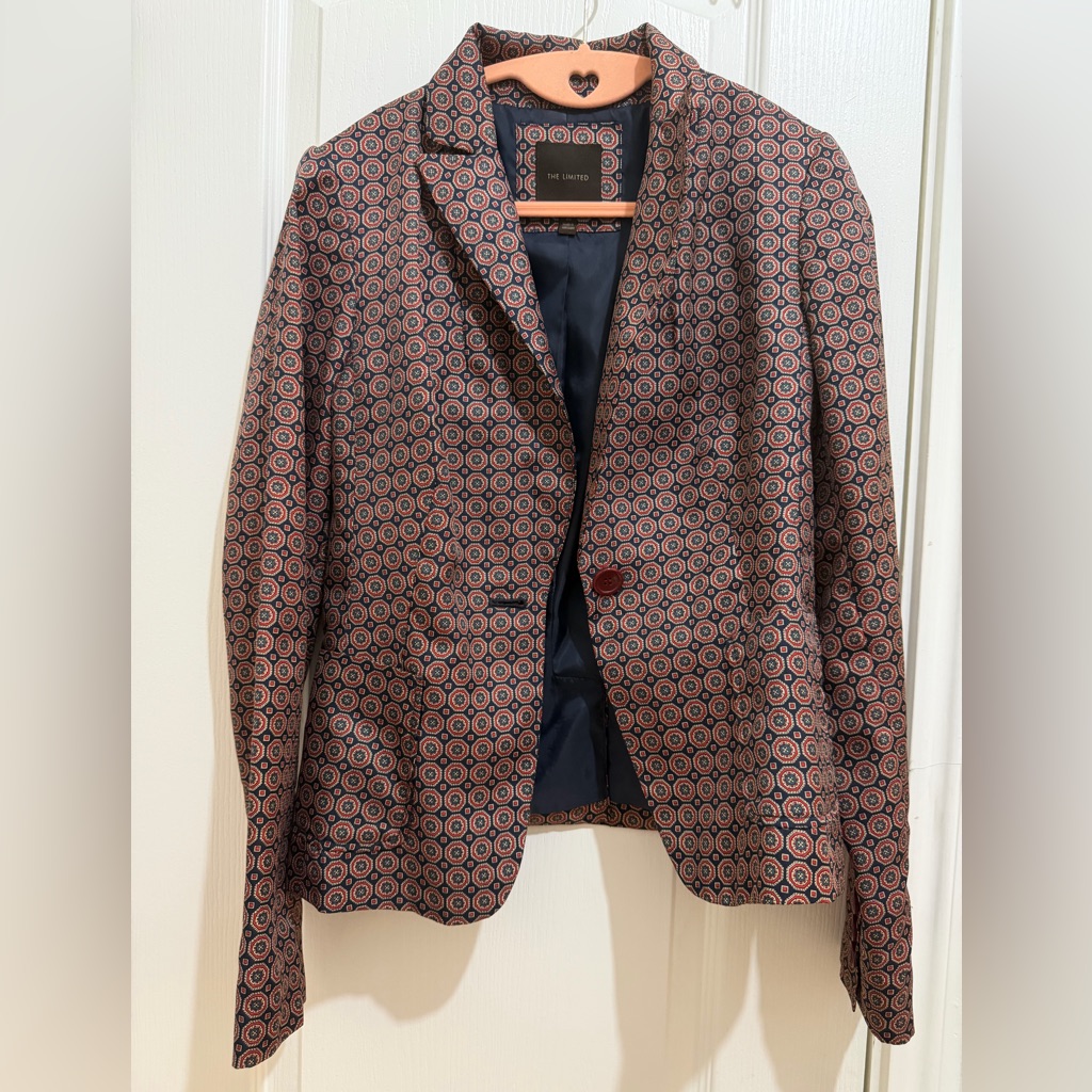The Limited Women's Xs Printed Blazer Geo Pattern Work Jacket Lined Career — image 2 of 5